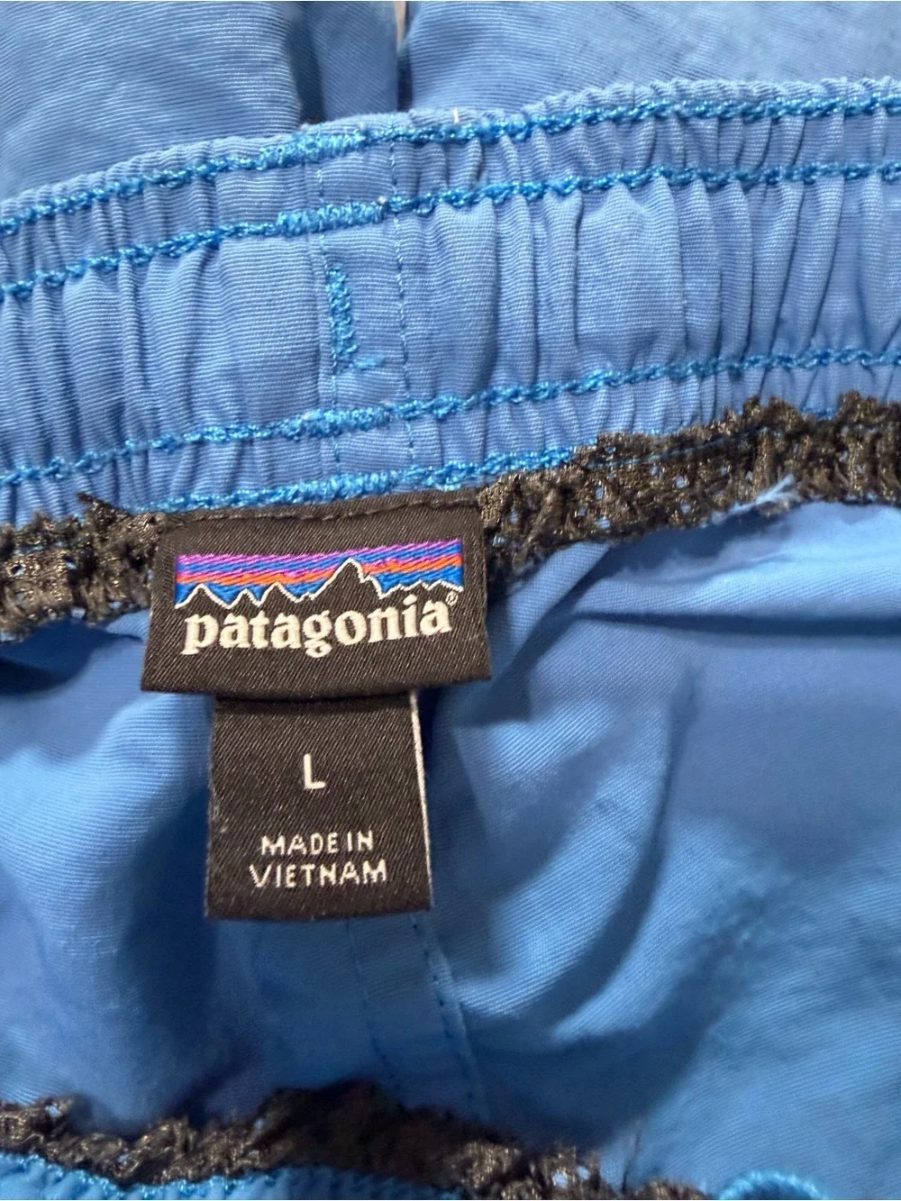 Patagonia Baggies Boys Unlined Swim Trunks Blue Size Large